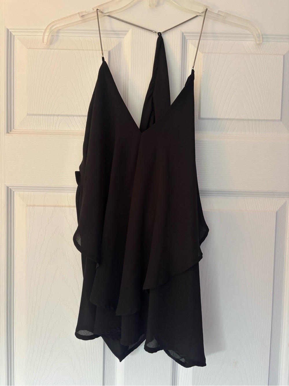 VENUS Black V-Neck Layered Spaghetti Strap Camisole